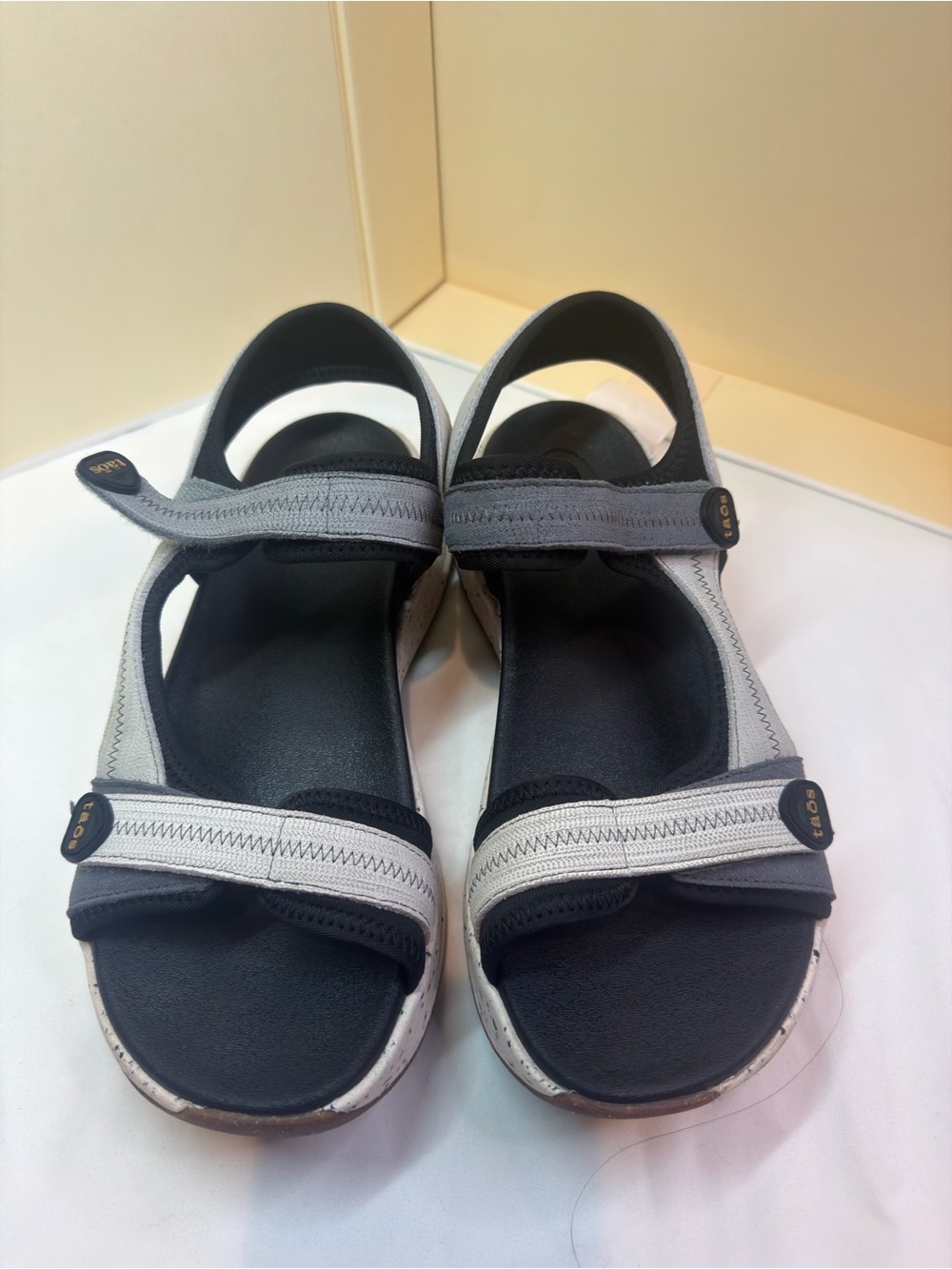 Taos Footwear Black and Gray Strappy Comfort Sandals